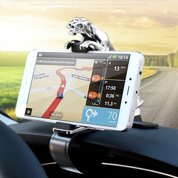 Premium Leopard Car Phone Holder - 360° Adjustable Dashboard Mount for iPhone & Android GPS Stand