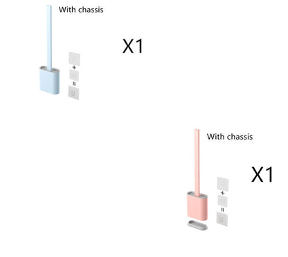 Creative Wall-Mounted Soft Brush With Cover For Toilet Washing