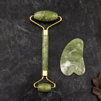 Jade Roller And Gua Sha Tools Set, Skin Care Massager, Jade Facial Roller, Natural Jade Facial Roller, Massage Tool For Face, Eyes, Neck And Body, Beauty Tool