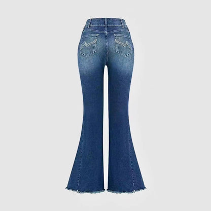 Ladies' Elastic Lifting Buttocks Slimming And Waist Cinching Jeans