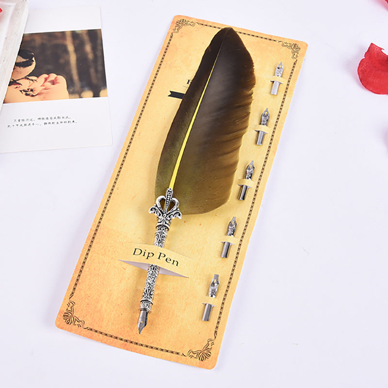 Creative Retro Turkey Feather Pen Teacher's Day Gift