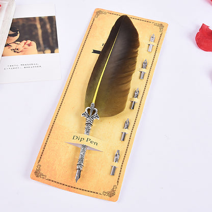 Creative Retro Turkey Feather Pen Teacher's Day Gift