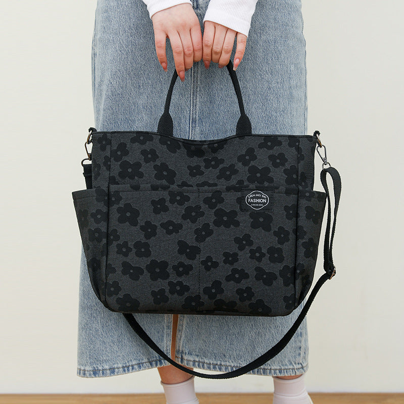 Large Canvas Travel Bag - Lightweight Weekender Handbag with Multiple Pockets