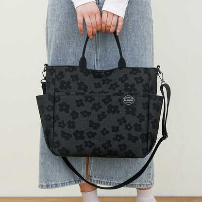 Large Canvas Travel Bag - Lightweight Weekender Handbag with Multiple Pockets