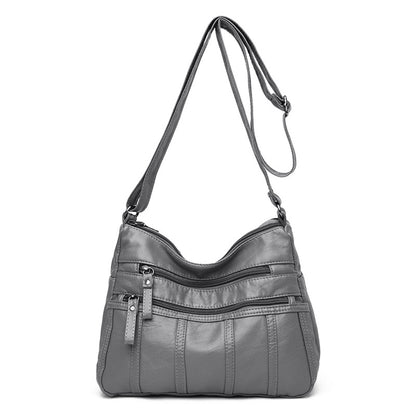 New Trendy Soft Leather Multilayer Messenger Bag