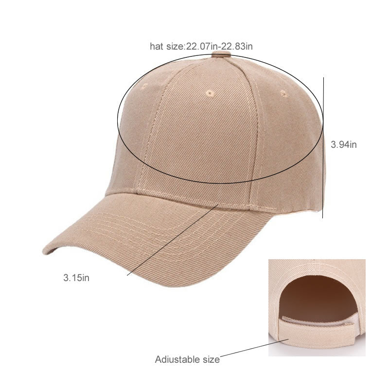 Premium Men's Baseball Cap - Classic Solid Color Adjustable Sports Hat