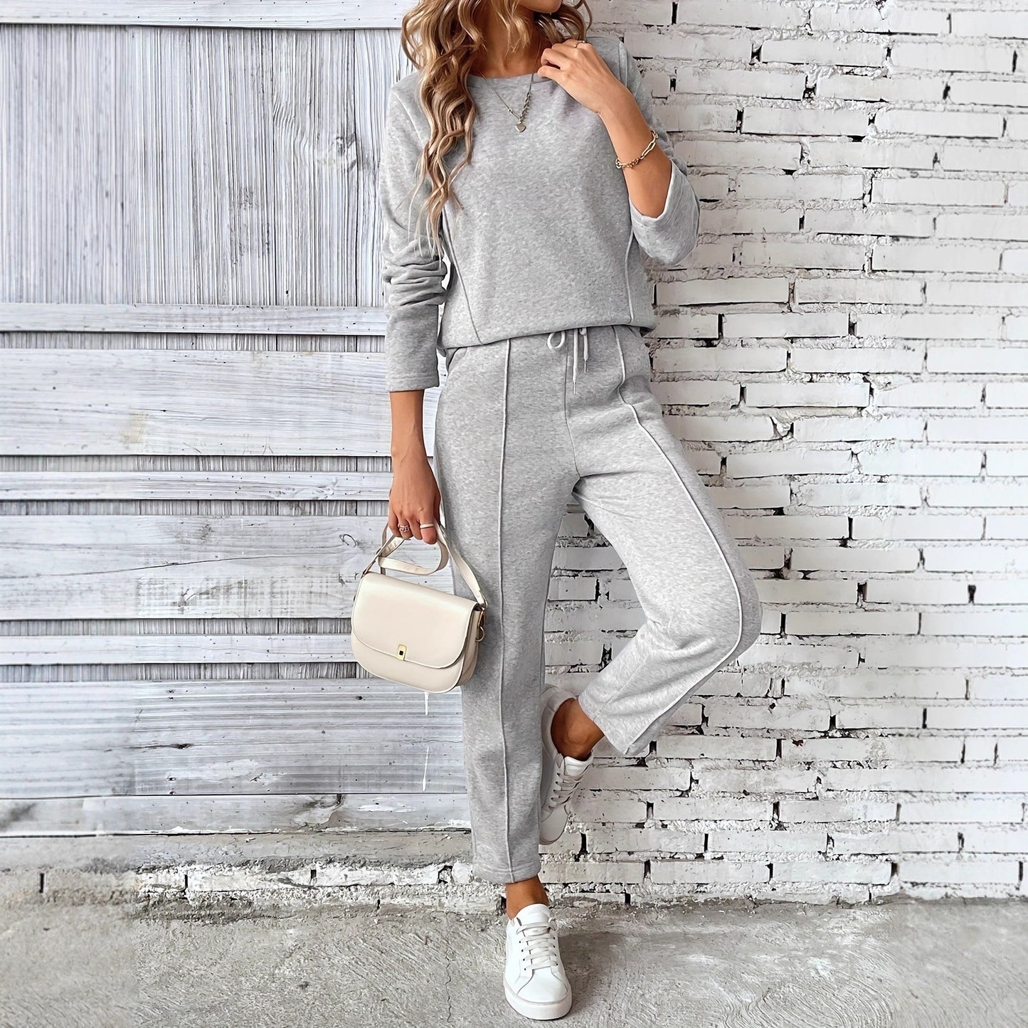 New Fashion Casual Loose Sweater Trousers Two-piece Set