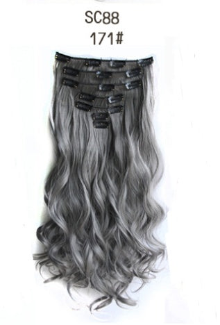 Inter-color T-color Chemiefaser Hochtemperatur-Seide Clip Haarspange Haarverlängerung Haarspange lange Rolle Perücke