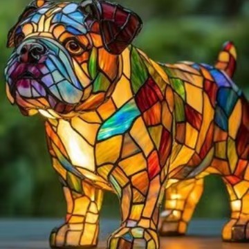 Illuminated Dog Lamp - Decorative Resin Animal Night Light | 26 Breed Designs