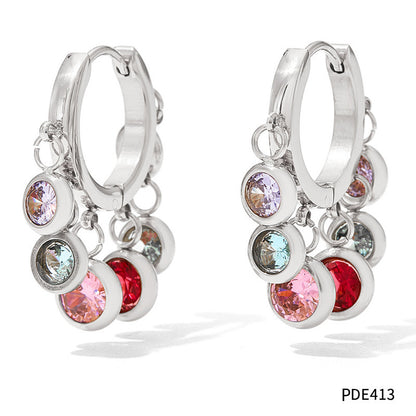 New Zircon Geometric Delicate Earrings Women