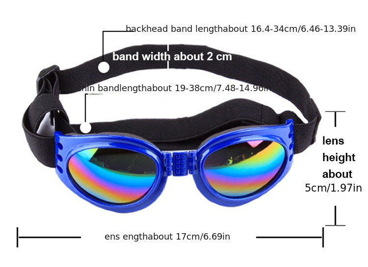 UV Protection Dog Sunglasses with Adjustable Head Strap - Keep Your Pet's Eyes Safe and Stylish