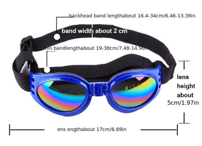 UV Protection Dog Sunglasses with Adjustable Head Strap - Keep Your Pet's Eyes Safe and Stylish