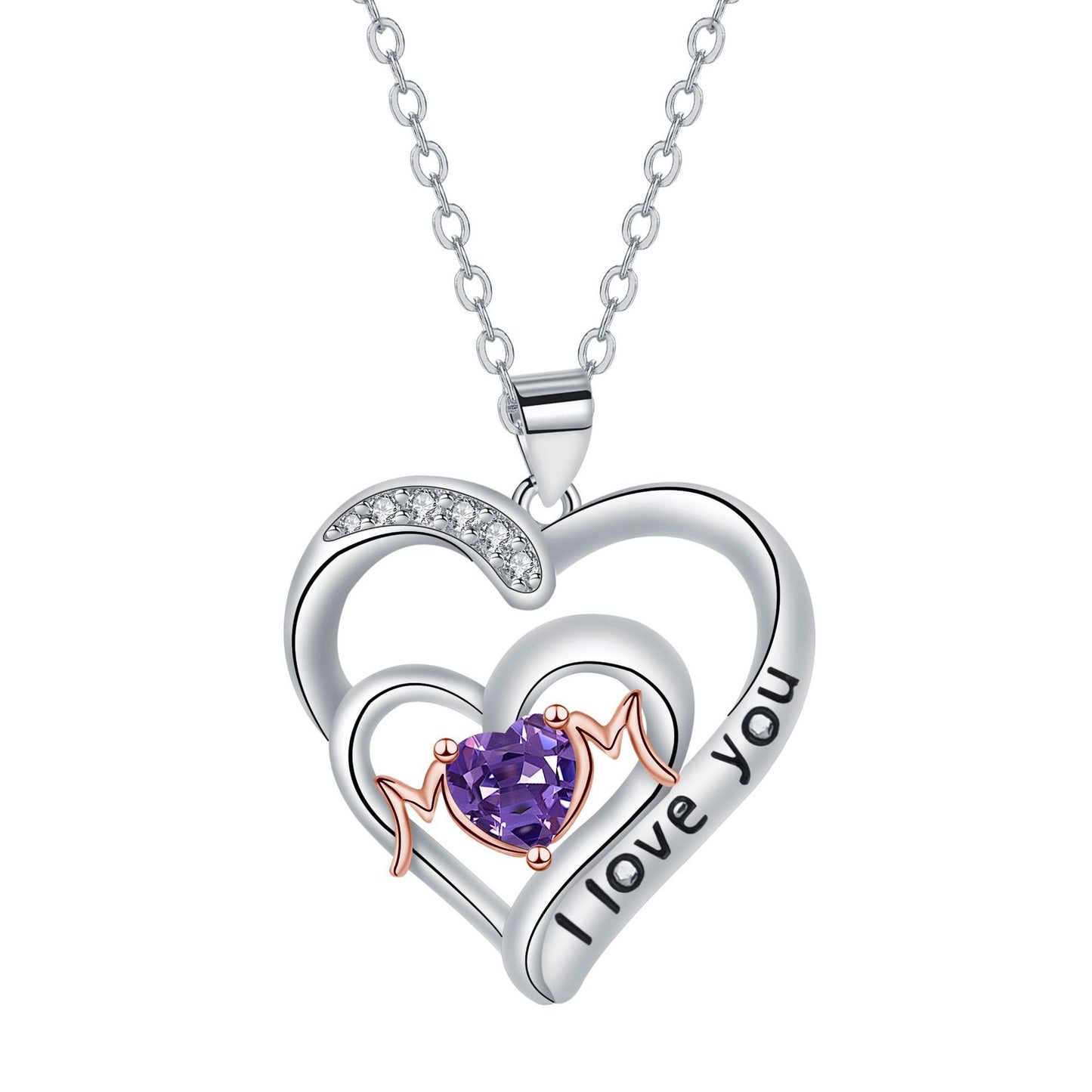 European And American Fashion New Mother's Day Gift Heart-shaped MOM Pendant Niche Necklace