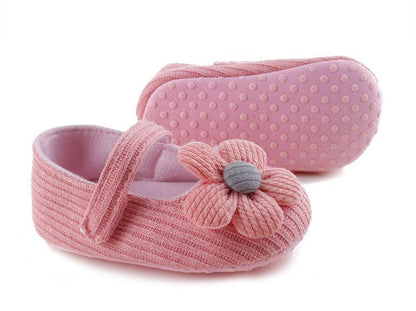 Baby Girls Flower Princess Shoes - Soft Sole Lightweight Breathable Flats for Toddlers & Infants