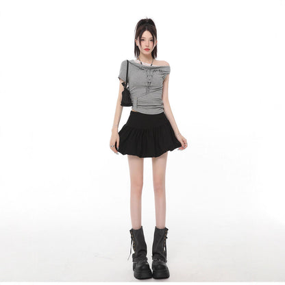 Ballet-style White Bud Skirt For Women Sweet And Chic High-waisted A-line Skirt For Summer French-style Fluffy Bubble Skirt