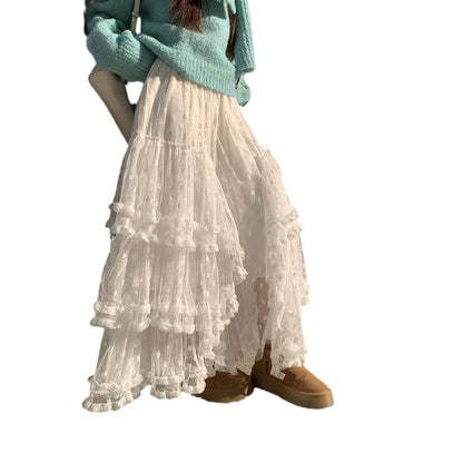 Sweet Floral Mesh Maxi Dress With Intricate Ruffle Detailing And Asymmetrical Hemversatile And Chic