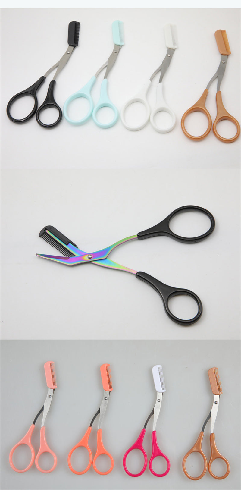 Eyebrow Trimmer Scissor with Comb Facial Hair Removal Grooming Shaping Shaver Cosmetic Makeup Accessories, Eyebrow Grooming Kit, Scissers for Eyebrow, Eyebrow Kit for Women, Eyebrow Stamp Kit Set, Eyebrow Clippers