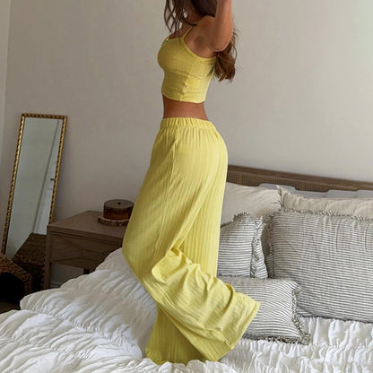 Summer New Arrival Camisole And Wide-leg Pants Two-piece Set