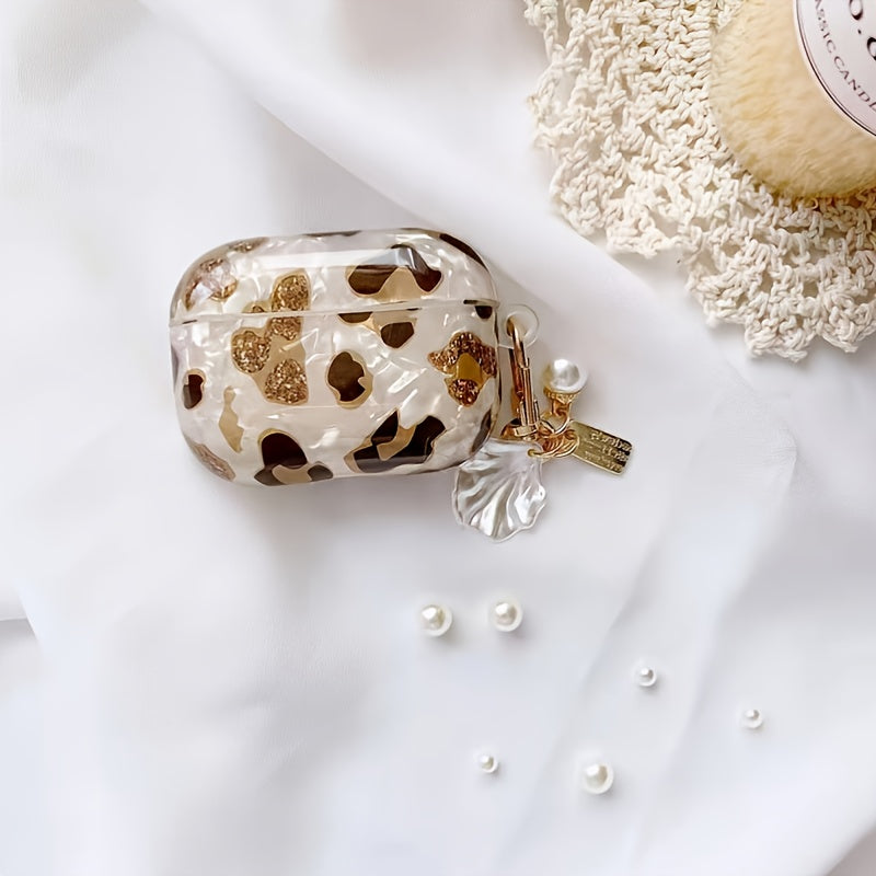 [Perfect Leopard Print Earphone Sleeve] Stylish Leopard Print Earphone Sleeve with Hanging Chain - Perfect for Airpod1/2!