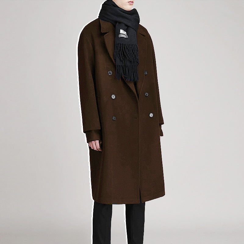 Herren-Fleecemantel, mittellang, doppelseitig