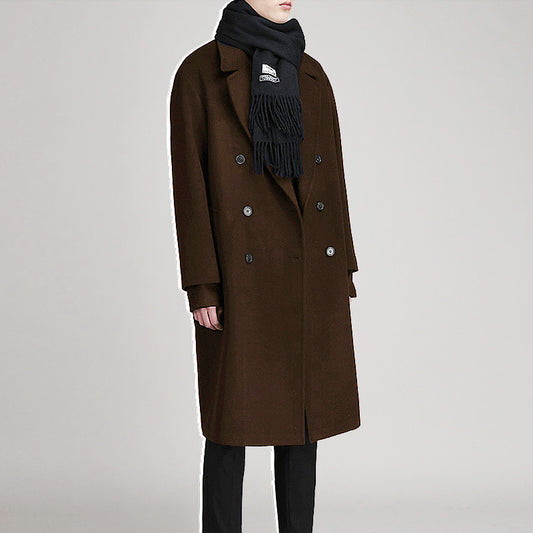 Herren-Fleecemantel, mittellang, doppelseitig