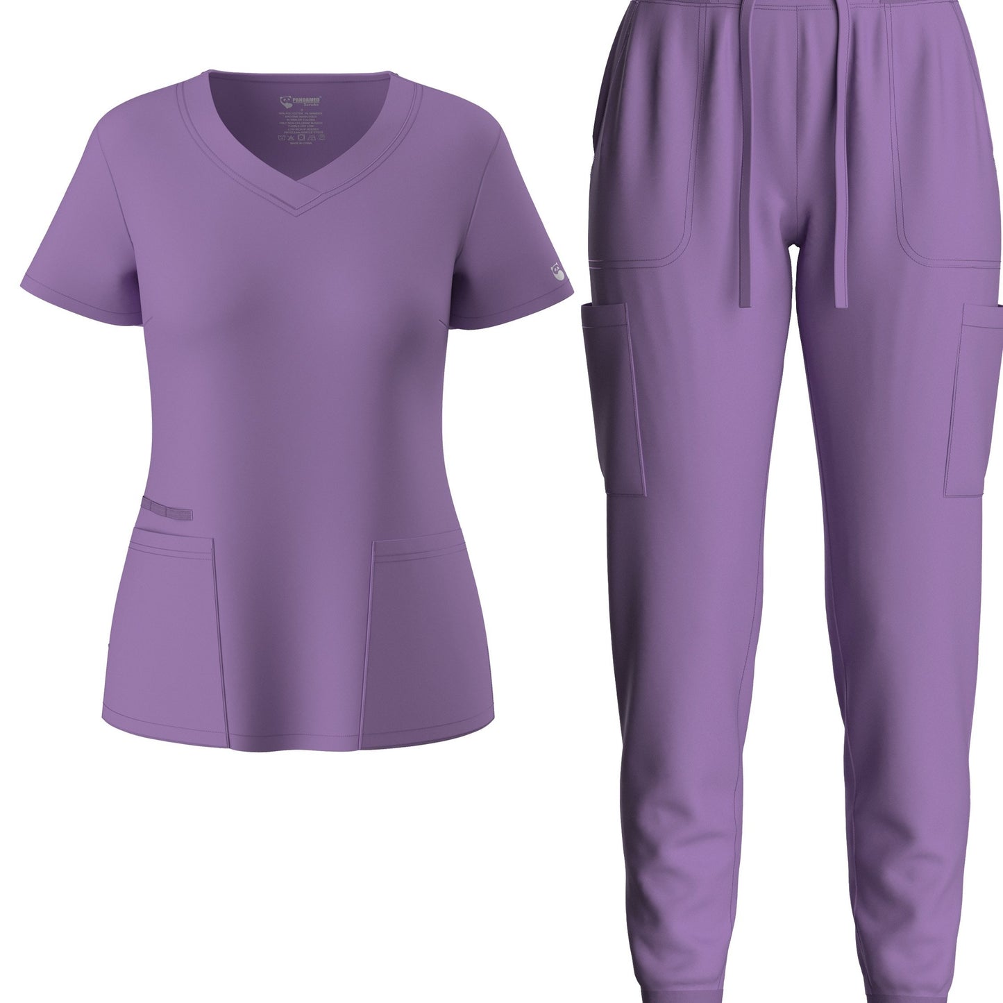 Premium Medical Scrubs Set - V-Neck Top & Drawstring Pants | Professional Healthcare Uniform for Women