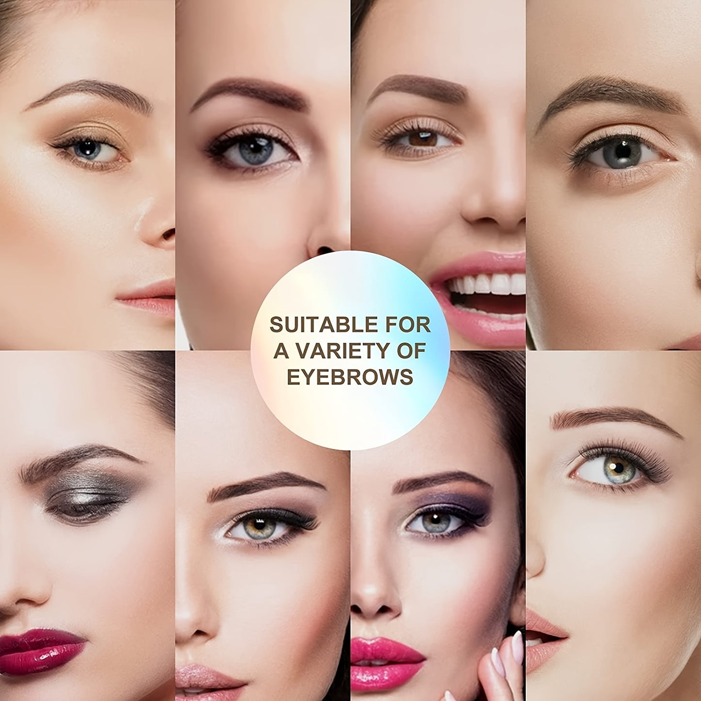 Quick-Ease Eyebrow Shaping Kit - Effortless One-Step Stamp, 10 Reusable Stencils for Flawless Brows, Brown & Chestnut Shades - Achieve Salon-Perfect Definition at Home