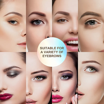 Quick-Ease Eyebrow Shaping Kit - Effortless One-Step Stamp, 10 Reusable Stencils for Flawless Brows, Brown & Chestnut Shades - Achieve Salon-Perfect Definition at Home