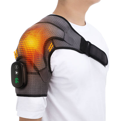 USB Rechargeable Shoulder Heating Massager - Adjustable Pain Relief Brace for Shoulder, Elbow & Knee