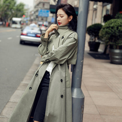 Women's New Trendy Trench Loose Waist Long Coat