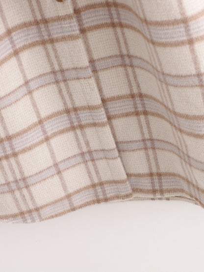 New Mid-length Loose Check Shirt Coat