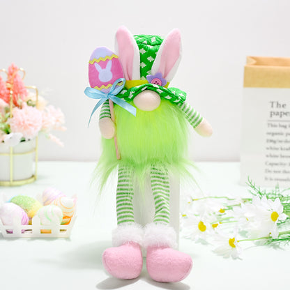 Long Legged Bunny With Easter Decorations And Lights