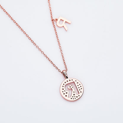One Of The 26 Letters, R, Set With Top-quality Moissanite, Luxurious And Fashionable Light Luxury Trend Jewelry, Silver Necklace Pendant S925 Silver Electroplated Rose Gold