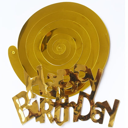 6pcs-Golden, Silvery, Rose Red, Dark Blue, Lake Blue, Rose Golden Birthday Party Spiral Decoration Pendants, Birthday Letter Spiral Decoration