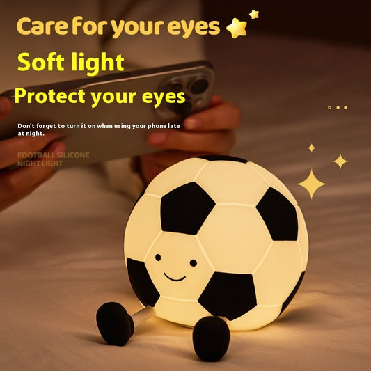 Football Night Light - Touch Control LED Bedside Lamp for Kids & Sports Fans