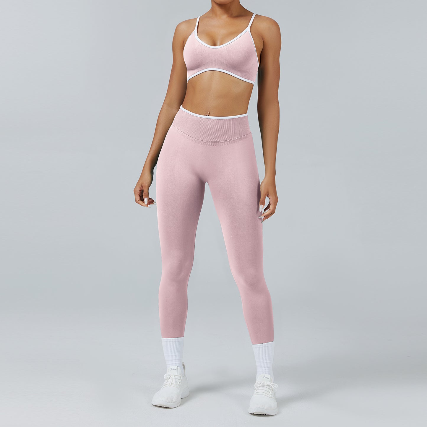Seamless Back-Support Running Quick-Drying Yoga And Fitness Apparel Set