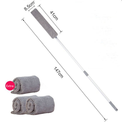 Premium Extendable Gap Cleaning Brush - Under Bed Duster with Microfiber Cloth | Hard-to-Reach Dust Removal Tool