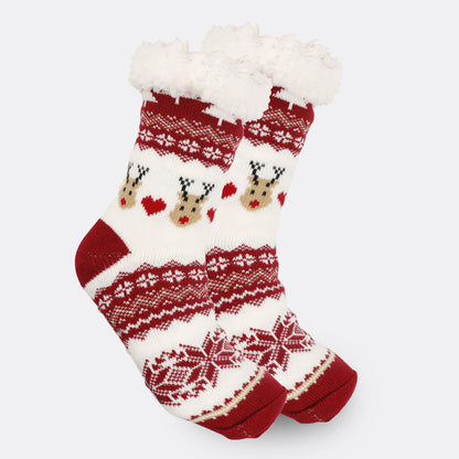 Christmas Women's Thickened Fleece-lined Room Socks
