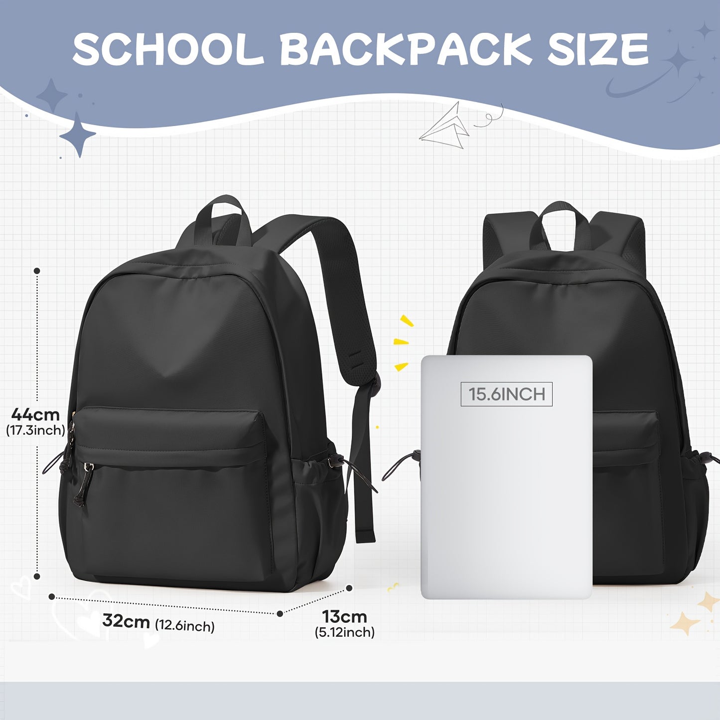 Premium Lightweight Laptop Backpack - Casual School & Work Bag for Men & Women