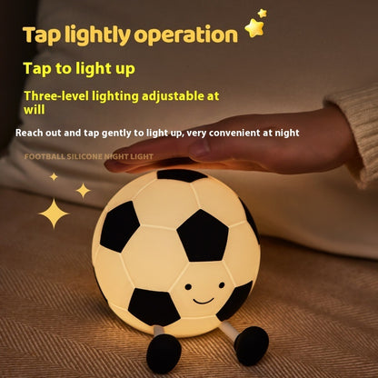 Football Night Light - Touch Control LED Bedside Lamp for Kids & Sports Fans