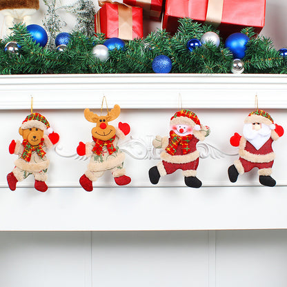 Festive Christmas Tree Ornaments - Santa, Snowman, Reindeer & Bear Figures With Red & White Scarves, Golden Balls & Red Bows - Perfect For Holiday Decor, Christmas Decorations