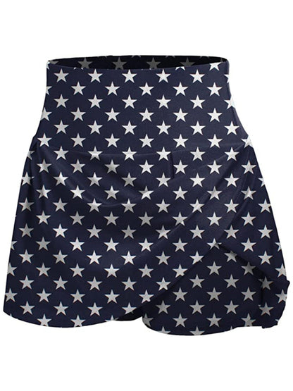 Summer Skort Solid Shorts, Sexy High Waist Fashion Sports Biker Running Yoga Skort Shorts, Women's Clothing