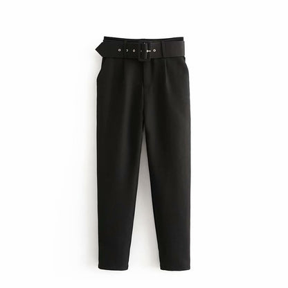 Summer New Style Simple And Fashionable Long Pants With Belt