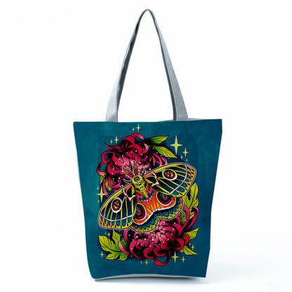Portable Large Capacity Skull Printed Handbag