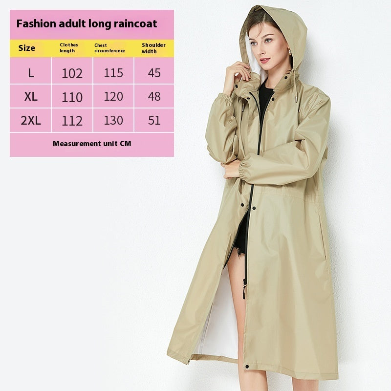 Fashion Trench Coat Raincoat Lightweight Breathable Solid Color Long Sleeve