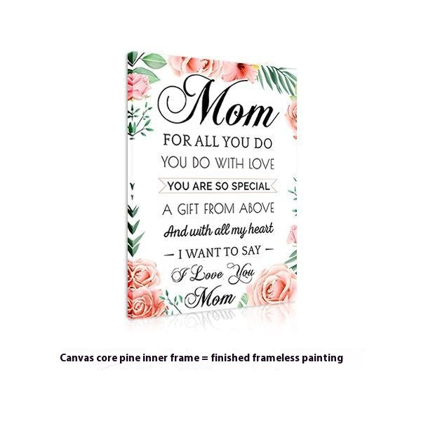 Unique Birthday Decorative Black Canvas Mural Mother's Day Gift Bedroom Paintings
