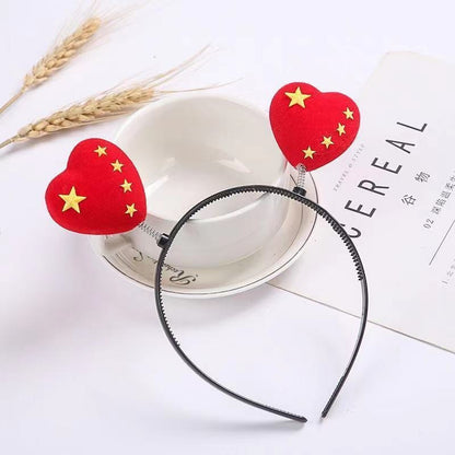 Five Star Red Flag Hair Clip, National Flag Hair Clip And Headband