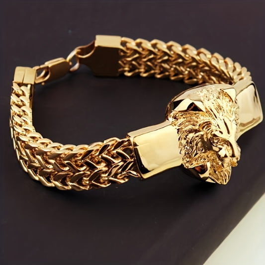 Fashion Stainless Steel Chain Bracelet Lion Head Bracelet For Men Party Biker Jewelry Gifts