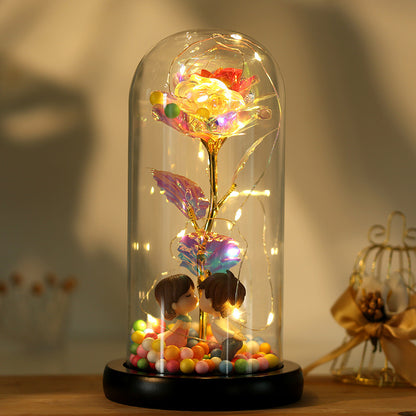 Colorful 24k Gold Foil Flower Color GoldWith Lights Christmas Gift