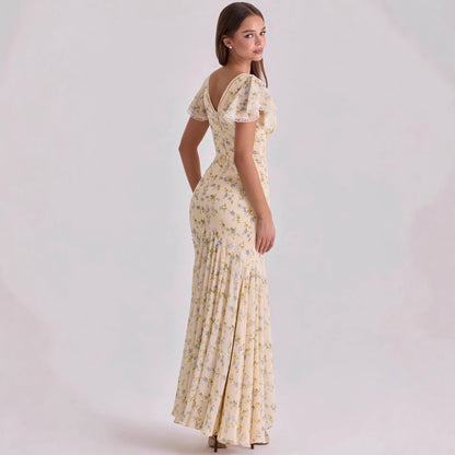 V-neck Long Flowing Maxi Dress For Women